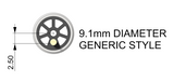 Mosskito NG Driving Wheels - 9.1mm Generic Style