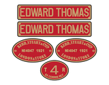 Talyllyn Railway 'Edward Thomas' loco set plates